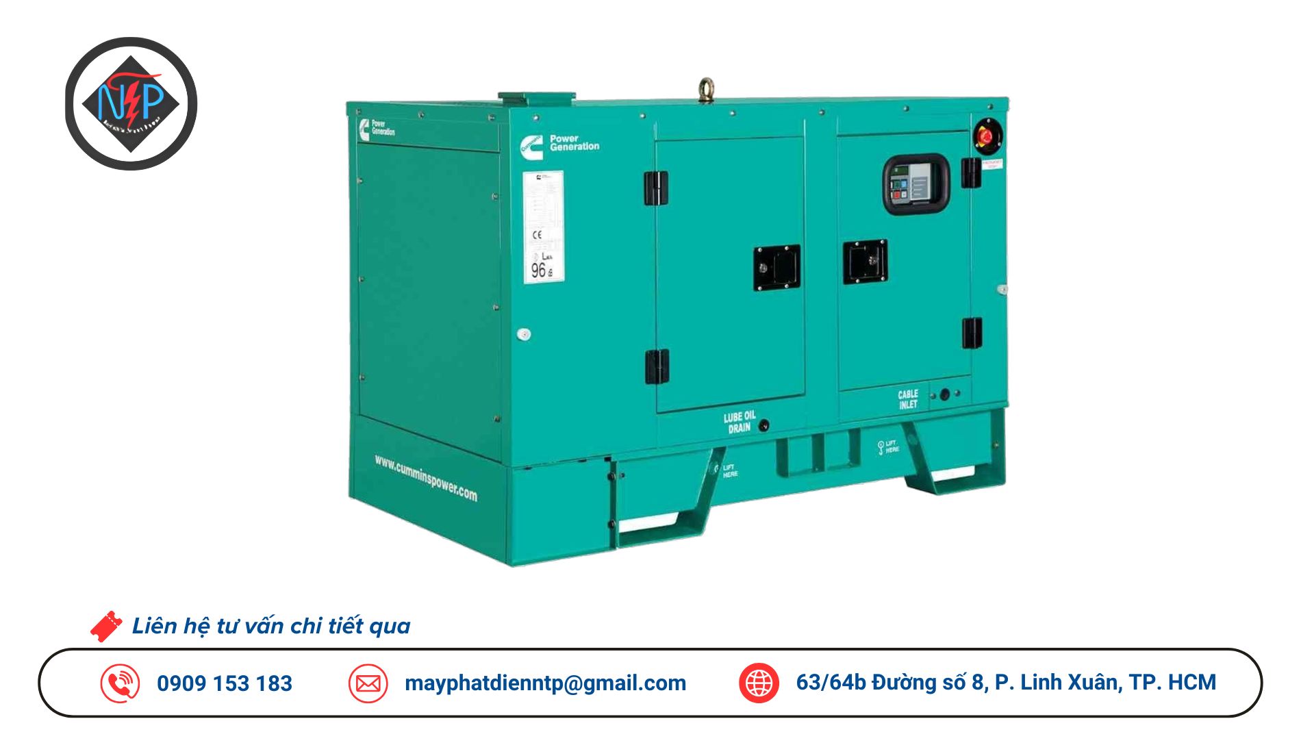 Máy phát điện 200kVA chính hãng, đời mới 2026